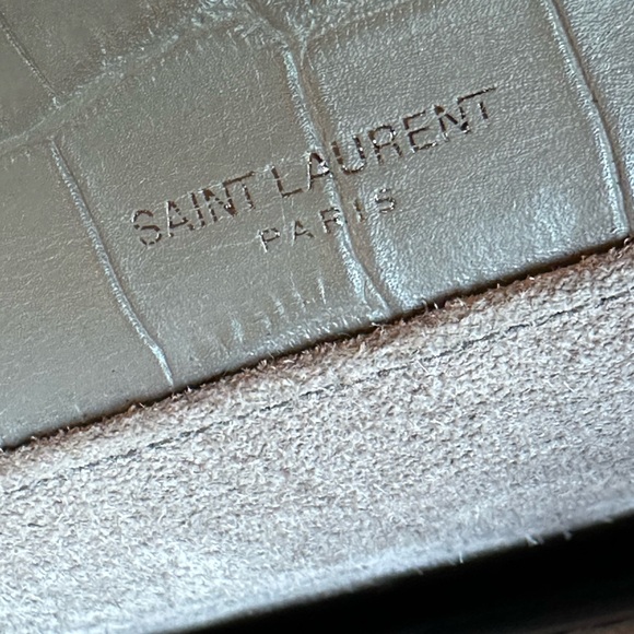 YVES SAINT LAURENT Two way handbag ,Gray croc leather 🌟AUTHENTIC 🌟 - Picture 10 of 12